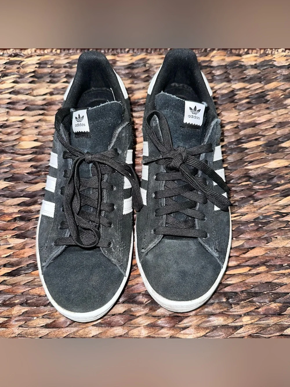adidas Campus ADV Men’s Black & White Suede Sneakers size 7